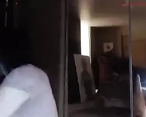 Big breasted black haired slut licks a dildo