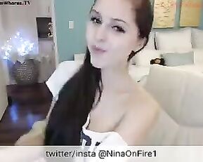 Sweet slim teen brunette teasing herself webcam show