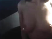 A nerdy looking ebony slut spreads her cunt