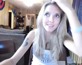 Brynhaze slim tattoo blonde with small tits blowjob and creampie webcam show