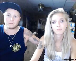Brynhaze slim tattoo blonde with small tits blowjob and creampie webcam show