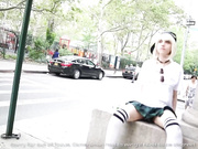 Sitting on a hard long penis