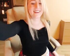 Blonde is giving a blow job