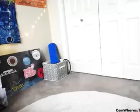 Hot tattoed chick masturbates in the bathroom
