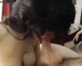 Nice milf brunette make couple blowjob webcam show