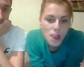 Beauty teen make hot couple blowjob webcam show