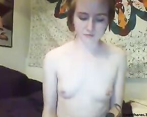 Redhead tasty teen with small tits fuck anal webcam show