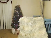 Blonde with large tits dances around