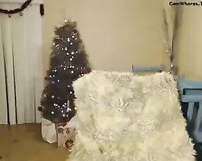 Blonde with large tits dances around