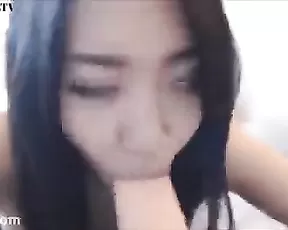 ReinaT asian brunette teen POV blowjob dildo webcam show