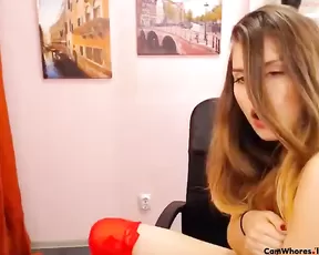Black haired woman is sucking a cock