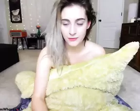 Blonde with a petite body fed with cum