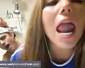 Busty woman plays with herself