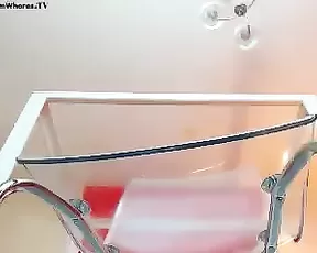 Crazy pretty brunette milf wife suck cock in the car stationed in public place