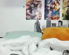 Slim sexy teen blonde play with herself webcam show