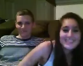 Canthardlywait sexy teen brunette get licking from BF webcam show