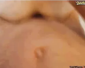 Redhead is using her big dildo