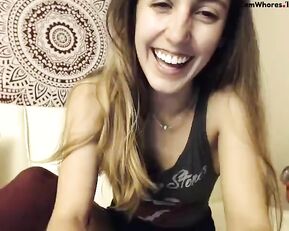 So pretty emo brunette girlfriend make sex fun front her webcam and share