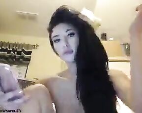 Asian slim sex bomb brunette teasing webcam show