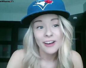 Sexy blonde blowjob glass dildo webcam show