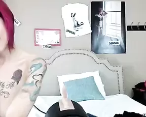 Sexy chick is ironing topless