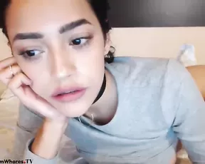 Very slim naked teen teasing body webcam show