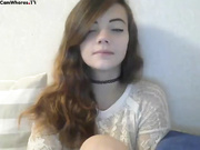 Little redhead teen teasing webcam show