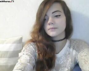 Little redhead teen teasing webcam show