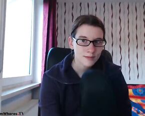 Girl in glasses free teasing in webcam show