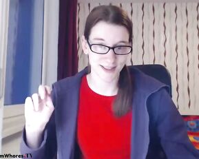 Girl in glasses free teasing in webcam show
