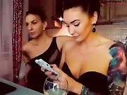 Beauty lesbians milf teasing webcam show