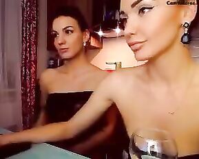 Beauty lesbians milf teasing webcam show