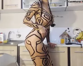 Asian beauty teases and masturbates