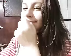 Young man with huge tits teaches the camera his body