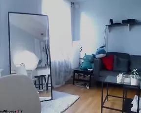 Sexy schoolgirl in uniform teasing body webcam show