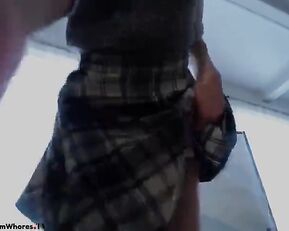 Sexy schoolgirl in uniform teasing body webcam show