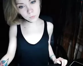 Sexy slim blonde teen free teasing webcam show