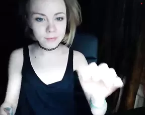 Sexy slim blonde teen free teasing webcam show