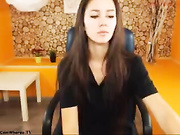 Sexy slim teen teasing in underwear webcam show