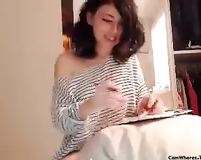 Young slut gets naked for us