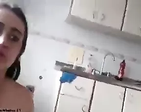 Busty brunette hard doggy fucking webcam show