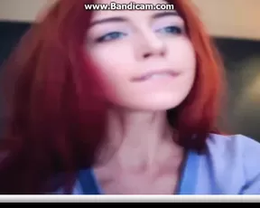 Sexy redhead teen agony webcam show