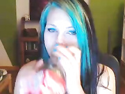 Femmexfatale bluehair juicy girl hot fingering  webcam show