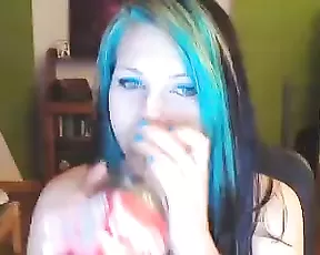 Femmexfatale bluehair juicy girl hot fingering  webcam show