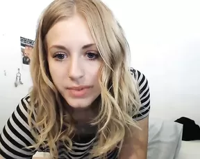 Karsonkush sexy young blonde hot masturbate pussy dildo in bed webcam show