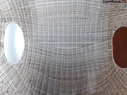 Sexy blonde play with glass dildo webcam show