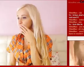 ShineBlue sweet blonde teasing body webcam show