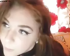 ReadheadUK sexy teen in bed masturbate little wet pussy use dildo webcam show