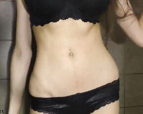 Bustyanabelle slim and busty girl in underwear teasing in shower webcam show