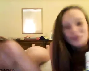 Slim nude teen lesbians teasing webcam show